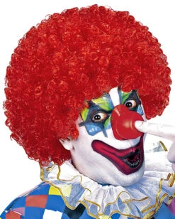 Lockige Clownperücke Rot
