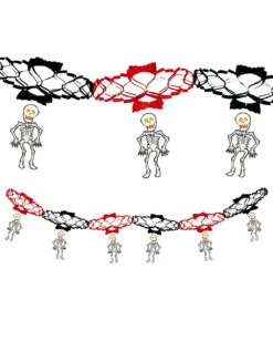Lustige Skelett Girlande 200cm -Halloween Kostüm Geschäft lustige skelett girlande halloween haengedekoration witzige girlande fuer halloween kinder party 28686 01