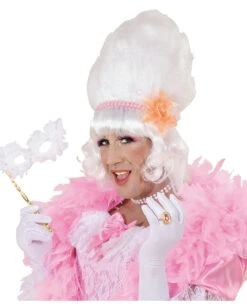 Marquise Perücke Mit Perlen -Halloween Kostüm Geschäft marquise peruecke mit rosa perlen barock peruecke drag queen perucke 29355 3