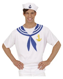 Matrosenhemd -Halloween Kostüm Geschäft matrosenhemd mit kragen sailor shirt seemannshemd kostuemzubehoer 39690 01