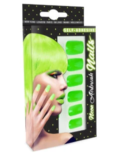 Neon Airbrush Fingernägel Neon Grün -Halloween Kostüm Geschäft neon airbrush fingernaegel neon gruen neon fingernails neon green falsche fingernaegel 36697 03