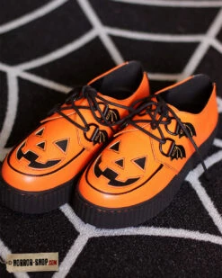 Jack O'lantern Trick Or Treat Creepers Schuhe Orange -Halloween Kostüm Geschäft orangeblackcreepers