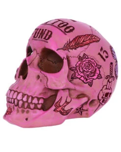 Pinke Tattoo Fund Totenkopf Spardose -Halloween Kostüm Geschäft pinke tattoo fund totenkopf spardose pinke tattoo fund money box totenschaedel geschenkartikel 54552 02