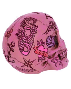 Pinke Tattoo Fund Totenkopf Spardose -Halloween Kostüm Geschäft pinke tattoo fund totenkopf spardose pinke tattoo fund money box totenschaedel geschenkartikel 54552 04