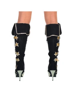 Piraten Stiefel Schwarz-gold -Halloween Kostüm Geschäft piraten stiefel schwarz gold musketier kostuemschuhe pirate costume boots 35687 3