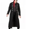 Gothic Piraten Wollmantel Schwarz