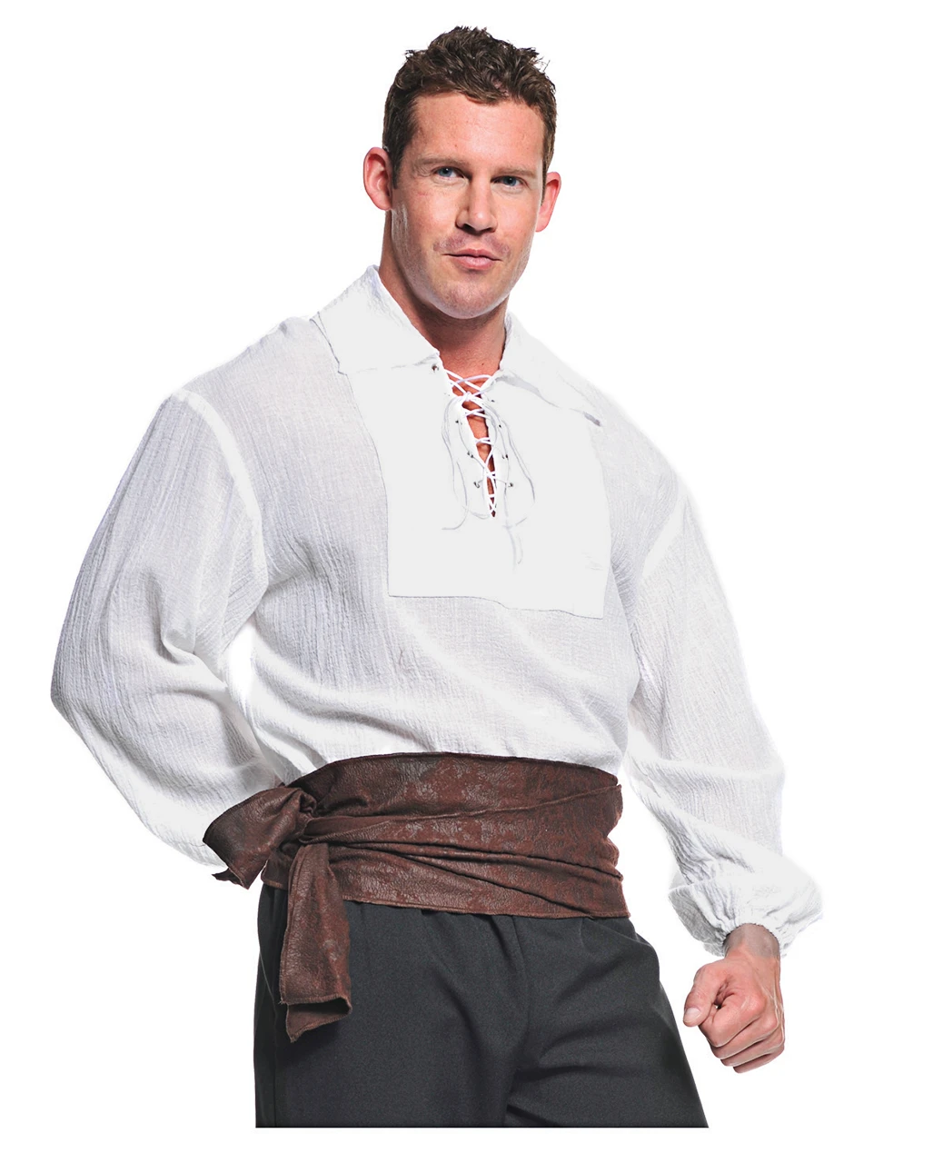 Weißes Piratenhemd Mit Schnürung 1 Weißes Piratenhemd Mit Schnürung