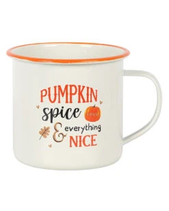 Pumpkin Spice Emaille Becher -Halloween Kostüm Geschäft pumpkin spice emaille becher kuerbisgewuerz becher pumpkin spice emaille mug halloween homeware 51673 02