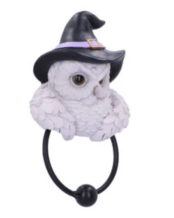 Schneeeule Mit Hexenhut Türklopfer 21cm 10 Schneeeule Mit Hexenhut Türklopfer 21cm -Halloween Kostüm Geschäft schneeeule mit hexenhut tuerklopfer schneeeule dekofigur snow owl door knocker hexen deko 54254 04