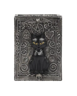 Schwarze Gothic Katze Schatulle -Halloween Kostüm Geschäft schwarze gothic katze schatulle black cat resin box halloween und gothic deko und wohnungsaccessoires 52428 3