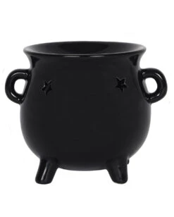 Schwarze Hexenkessel Teelichthalter Duftlampe -Halloween Kostüm Geschäft schwarze hexenkessel teelichthalter duftlampe witches cauldron oil burner tealight holder gothic deco 50667 02