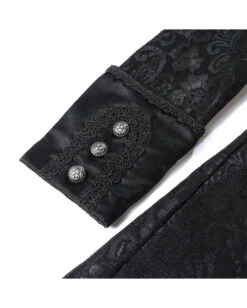 Schwarzer Gothic Damen-Langmantel Mit Spitze 13 Schwarzer Gothic Damen-Langmantel Mit Spitze -Halloween Kostüm Geschäft schwarzer gothic damen langmantel black gothic long coat for woman gothic kleidung 54558 07