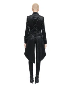 Schwarzer Gothic Damenfrack Mit Schwalbenschwanz -Halloween Kostüm Geschäft schwarzer gothic damenfrack mit schwalbenschwanz black gothic ladys jackett with tailcoat 54557 03