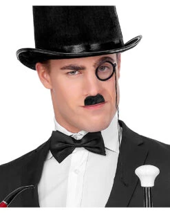 Schnurrbart Charlie Schwarz -Halloween Kostüm Geschäft schwarzer schnurrbart charlie komiker bart schnauzbart charlie moustache charlie kunsthaarbart 38438 02