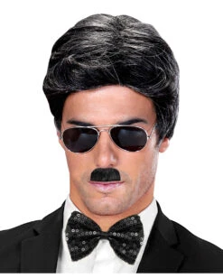 Schnurrbart Charlie Schwarz -Halloween Kostüm Geschäft schwarzer schnurrbart charlie komiker bart schnauzbart charlie moustache charlie kunsthaarbart 38438 03