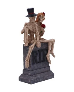 Skelett Brautpaar Auf Grabstein 17cm -Halloween Kostüm Geschäft skelett brautpaar auf grabstein skeleton wedding couple on tombstone skelett hochzeitspaerchen auf grabstein gothic deko 50837 03