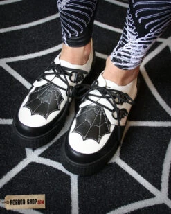 Spiderweb Black And White Creepers Schuhe -Halloween Kostüm Geschäft spiderweb