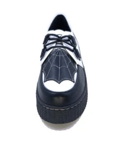 Spiderweb Black And White Creepers Schuhe -Halloween Kostüm Geschäft spiderweb black and white schuhe halloween schuhe gothic schuhe halloween accessoire gothic accessoire gothic styled 52813 2