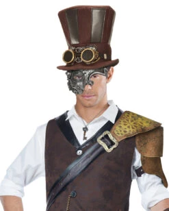 Steampunk Phantom Maske Silber 5 Steampunk Phantom Maske Silber -Halloween Kostüm Geschäft steampunk phantom maske silber venetian steampunk mask venezianische steampunk phantom maske 25589 3