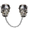 Totenkopf Broschen Mit Kette Als Umhang-Verschluss