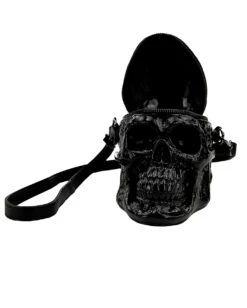 Totenkopf Handtasche Vinyl -Halloween Kostüm Geschäft totenkopf handtasche vinyl schwarz gothic tasche skull bag black 37535 3
