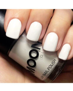 UV Nagellack Weiß -Halloween Kostüm Geschäft uv nagellack weiss schwarzlicht nagellack moon glow nail polish white 54468 2
