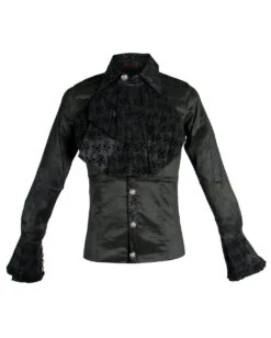 Viktorianische Brokat Bluse Mit Jabot