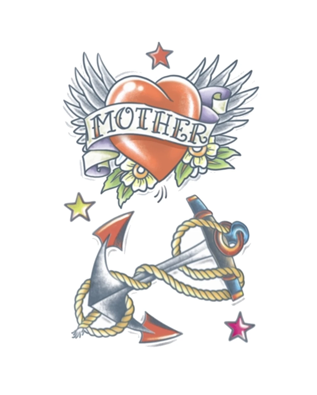 Vintage Klebetattoo Mit Herz Und Anker 1 Vintage Klebetattoo Mit Herz Und Anker