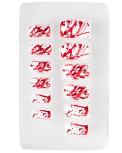 Weiße Fingernägel Mit Blutspritzer 12 St. 4 Weiße Fingernägel Mit Blutspritzer 12 St. -Halloween Kostüm Geschäft weisse fingernaegel mit blutspritzern halloween fingernaegel white fingernails with bloodsplatter 36712 02