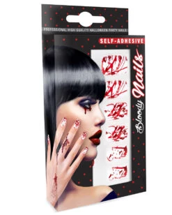 Weiße Fingernägel Mit Blutspritzer 12 St. 5 Weiße Fingernägel Mit Blutspritzer 12 St. -Halloween Kostüm Geschäft weisse fingernaegel mit blutspritzern halloween fingernaegel white fingernails with bloodsplatter 36712 03